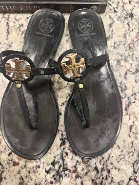 Tory Burch Miller Mini gold logo jelly Sandals